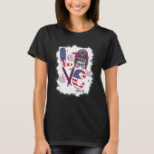 Bleached Love Messy Bun Pre K 4th Of July Matching T-Shirt (Vorderseite)