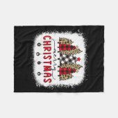 Bleached Merry Christmas Tree Funny Leopard Plaid Fleecedecke (Vorderseite (Horizontal))