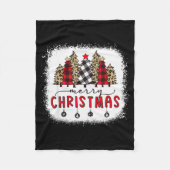 Bleached Merry Christmas Tree Funny Leopard Plaid Fleecedecke (Vorderseite)