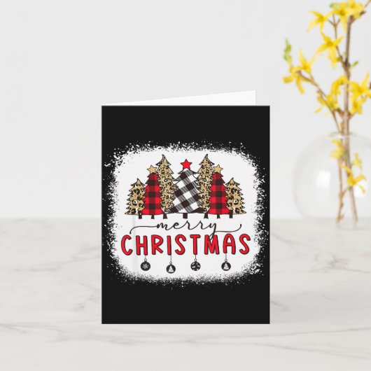 Bleached Merry Christmas Tree Funny Leopard Plaid Karte (Gelbe Blume)