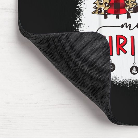 Bleached Merry Christmas Tree Funny Leopard Plaid Mousepad (Ecke)