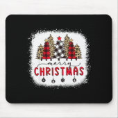 Bleached Merry Christmas Tree Funny Leopard Plaid  Mousepad (Vorne)