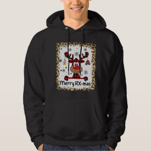 Bleached Merry RX-Mas Reindeer Christmas Pharmacy Hoodie