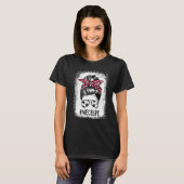 Bleached Niece Life Soccer Niece Messy Bun Hair Mo T-Shirt (Vorne ganz)