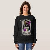 Bleached Nonni life Messy Bun Rainbow Leopard Moth Sweatshirt (Vorne ganz)