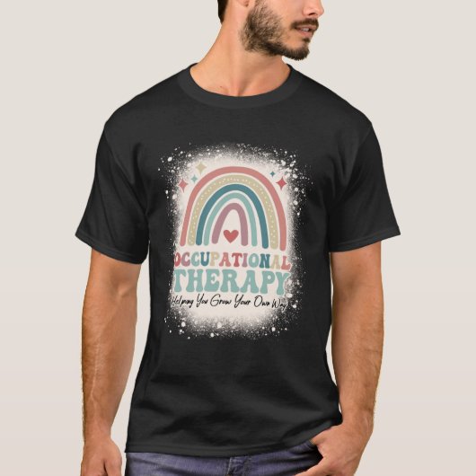 Bleached Rainbow Groovy Occupational Therapy OT Th T-Shirt (Vorderseite)