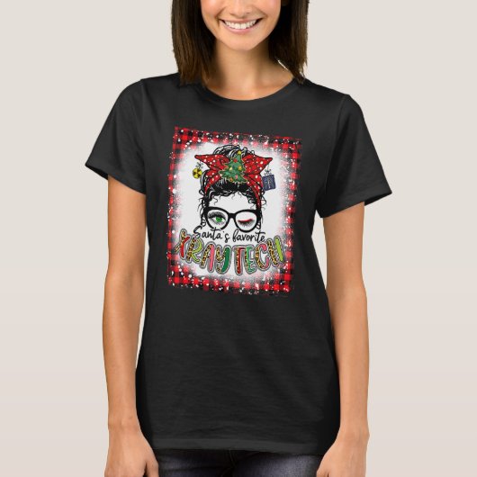 Bleached Santa's Favorite X Ray Tech Messy Bun Chr T-Shirt (Vorderseite)