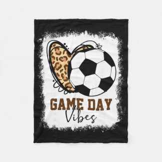 Bleached Soccer Game Day Vibes Soccer Mom Game Day Fleecedecke