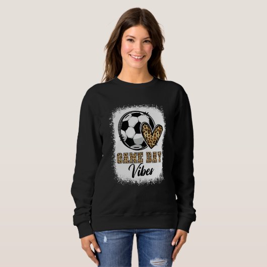 Bleached Soccer Game Day Vibes Soccer Mom Game Day Sweatshirt (Vorne ganz)