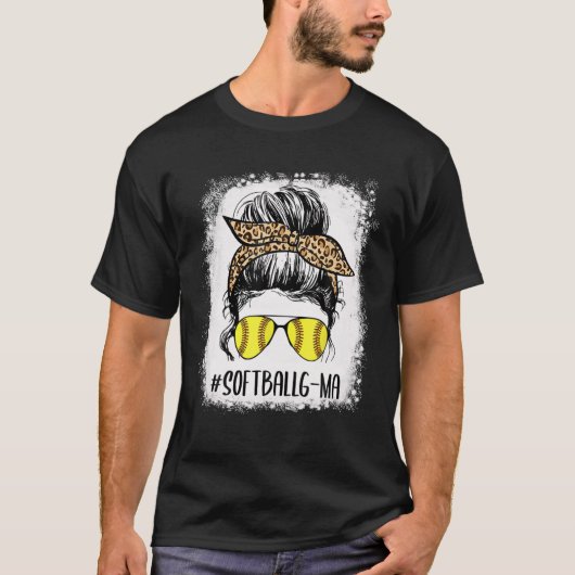 Bleached Softball G-Ma Life Leopard Messy Bun Moth T-Shirt (Vorderseite)