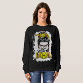 Bleached Softball Mom Game Day Messy Bun Leopard P Sweatshirt (Vorne ganz)