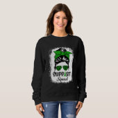 Bleached Support Messy Bun Cerebral Palsy CP Aware Sweatshirt (Vorne ganz)