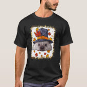 Bleached Thanksgiving Hedgehog Pilgrim Costume Fal T-Shirt (Vorderseite)