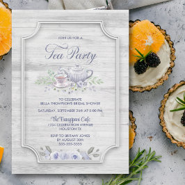 Bleached Wood Tee Party Brautparty Einladung