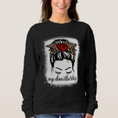 Bleaches Godmother Life Messy Bun Leopard Print Mo Sweatshirt (Vorderseite)