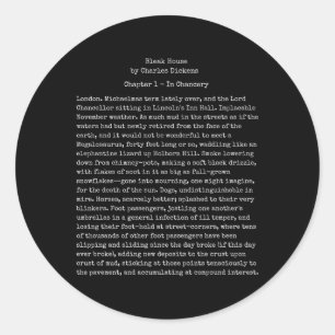Bleak House Charles Dickens Book Text Reader Runder Aufkleber