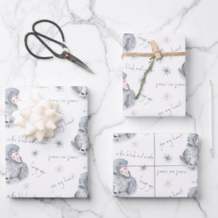 Bleak Mitte Winter Bear Snow Princess Muster Wrapp Geschenkpapier Set