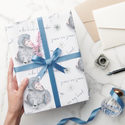 Bleak Mitten Winterbärenschneemuster Geschenkpapier (Schenken)