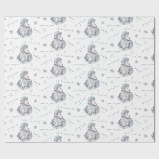 Bleak Mitten Winterbärenschneemuster Geschenkpapier (Flach)