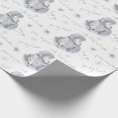 Bleak Mitten Winterbärenschneemuster Geschenkpapier (Ecke)