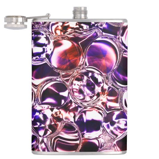 Blebs aus farbigem Glas oder wertvollen Steinen? Flachmann (Geöffnet)