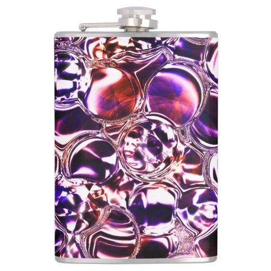 Blebs aus farbigem Glas oder wertvollen Steinen? Flachmann (Vorderseite)