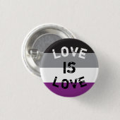 Blech Asexual Flagge Love, Love i Love - Button (Vorne & Hinten)