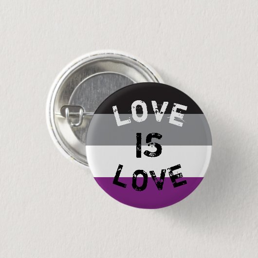 Blech Asexual Flagge Love, Love i Love - Button (Vorne & Hinten)