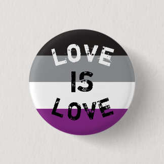 Blech Asexual Flagge Love, Love i Love - Button