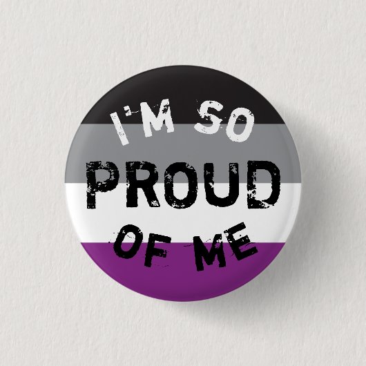 Blech Flagge Asexual Unter Proud - Love i Love Button (Vorderseite)