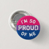 Blech Flagge Bisexuell Unter Proud - Love i Love Button (Vorne & Hinten)