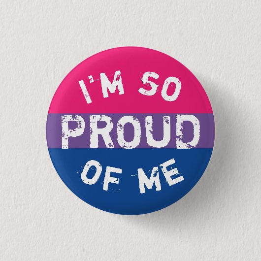 Blech Flagge Bisexuell Unter Proud - Love i Love Button (Vorderseite)
