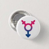 Blech Flagge Bisexuelles Symbol Sie - Love i Love Button (Vorne & Hinten)