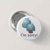 Blech Flusspferd Button (Vorne & Hinten)