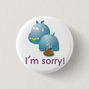 Blech Flusspferd Button