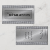 Blech-GeschäftsVisitenkarte - Schwarzes u. Silber Visitenkarte (Vorne/Hinten)