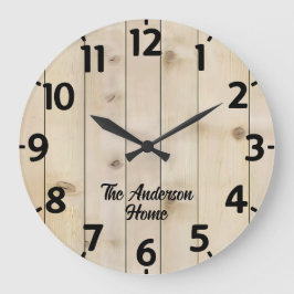 Blech-Holzeffekt große Uhr