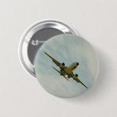 Blech mit Flugzeug vintage Button (Vorne & Hinten)