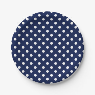 Blech-Papiertafeln für Navy-Blue-Polka Pappteller