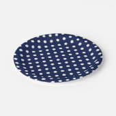 Blech-Papiertafeln für Navy-Blue-Polka Pappteller (Schrägansicht)
