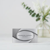 Blechbezug aus gebürstetem Aluminium Visitenkarte (Stehend Vorderseite)