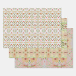 Blechbezug mit drei verschiedenen Designs Geschenkpapier Set