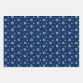 Blechblätter aus Navy und White Snowflake Geschenkpapier Set (Vorderseite 3)