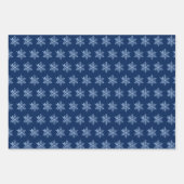 Blechblätter aus Navy und White Snowflake Geschenkpapier Set (Vorderseite 2)