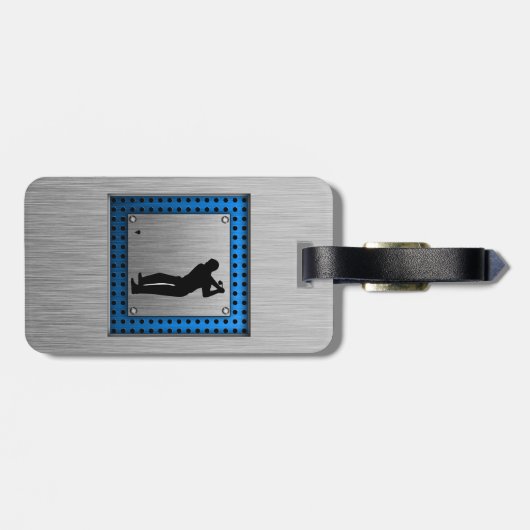 Blechbürste Golf Gepäckanhänger (Rückseite horizontal)