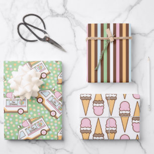 Bleche aus Eiscreme Geschenkpapier Set