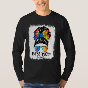 Bleche Beste Mama je Gefärbte Krawatte Messy Bun H T-Shirt