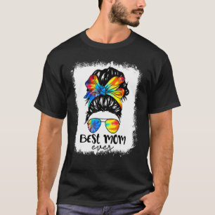 Bleche Beste Mama je Gefärbte Krawatte Messy Bun H T-Shirt