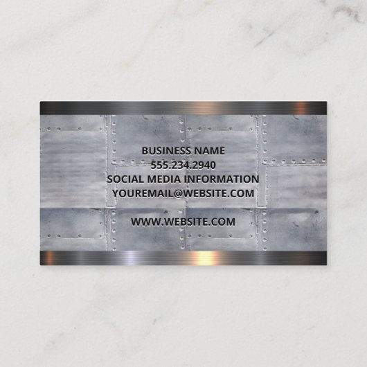 Bleche und Nieten Visitenkarte (Rückseite)