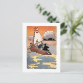 Blechmann und Vogelscheuche in einem Boot Postkarte (Stehend Vorderseite)